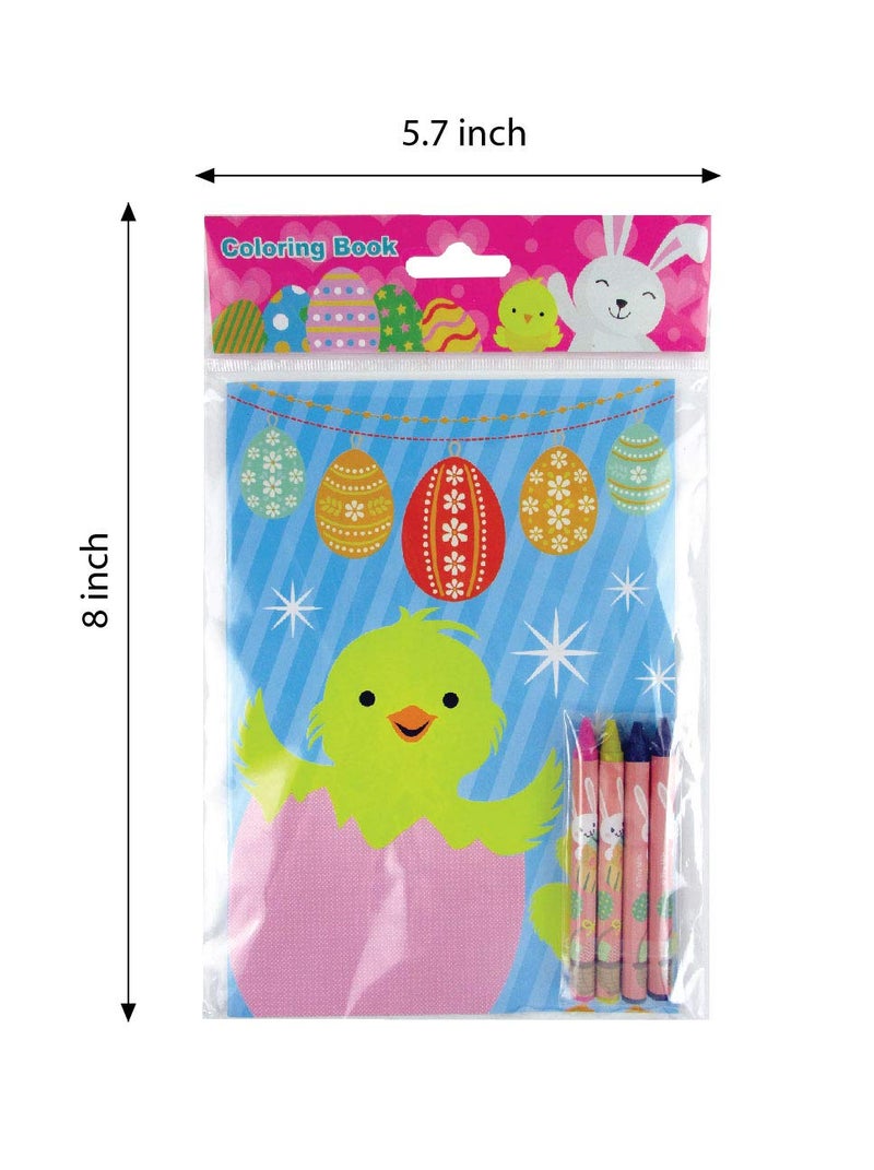 TINYMILLS Easter Coloring Books with Party Favors with 12 Books and 48 Crayons,Easter Prizes, Favor Bag Easter Basket Filler - Image 5